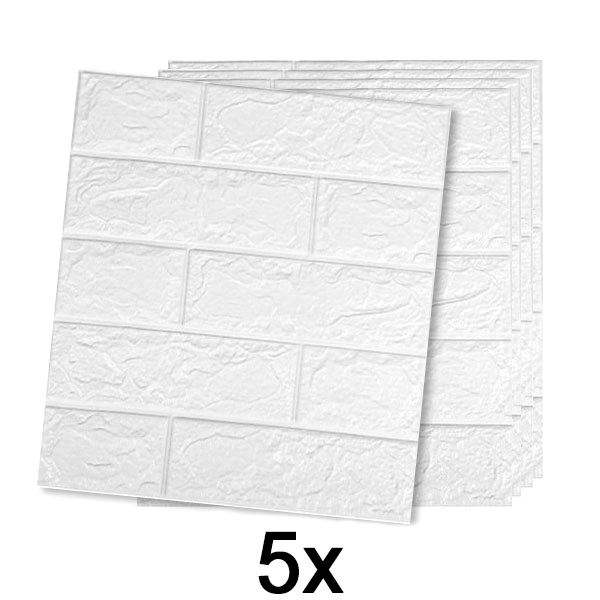 1x Vinilo autoadhesivo efecto ladrillo con diseño 3D (5 unidades) | BRICKSBY