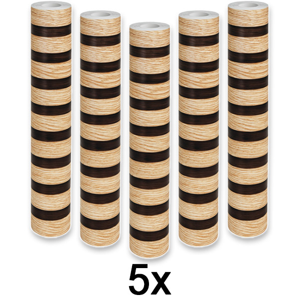 5x Elegante adhesivo de pared con efecto madera | LINEWALL